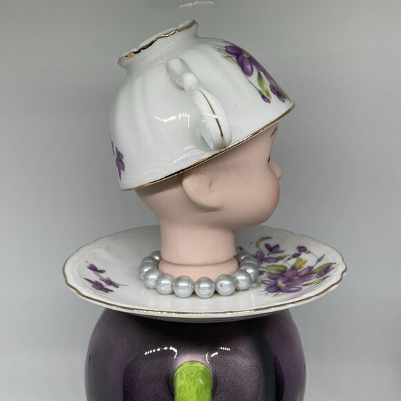 Doll Head Teapot Bird Feeder-Unusual Gift-Creepy Feeder-New! - Picture 5 of 11